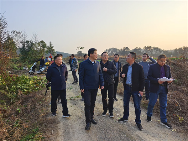 12月4日，集團(tuán)領(lǐng)導(dǎo)陪同王奇勇縣長(zhǎng)一行調(diào)研新管苗圃.jpg